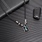 Alloy & Glass & Imitation Leather Cord Pendant Necklaces, Rectangle with Constellation Pattern , Pisces, 19.69 inch(50cm)