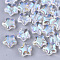 Transparent Glass Beads, AB Color Plated, Star, Clear AB, 8x8x4mm, Hole: 0.8~1mm