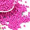 Baking Paint Glass Seed Beads, Round, Deep Pink, 4x3mm, Hole: 1.2mm, about 7650pcs/pound