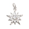 Rack Plating Brass Micro Pave Cubic Zirconia Pendants, Sparkling Star Charm, Long-Lasting Plated, with Jump Rings, Cadmium Free & Lead Free, Real Platinum Plated, 15x13.5x3mm, Hole: 3mm