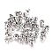 Iron Crimp Beads Covers, Platinum, 4x3.5x2.5mm, Hole: 1mm, about 100pcs/bag