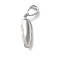 Brass Pendants, Number Charms, Rack Plating, Long-Lasting Plated, Lead Free & Cadmium Free, Platinum, 14.5x4x3mm, Hole: 4x2.5mm