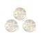 Transparent Glass Beads, Flat Round with Moon & Star, Baking Paint, Champagne Gold, 13x6mm, Hole: 1mm