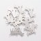 Non-Tarnish 201 Stainless Steel Puppy Pendants, Silhouette Charms, Dog with Heart, Stainless Steel Color, 14x24x1.1mm, Hole: 1mm