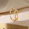 Alloy Adjustable Open Cuff Rings, Real 18K Gold Plated, Letter D, Inner Diameter: Adjustable