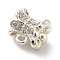 Flower Brass Micro Pave Cubic Zirconia Tube Bails, Long-Lasting Plated, Cadmium Free & Lead Free, Silver, 7.5x8mm, Hole: 1.4mm, Inner Diameter: 2mm