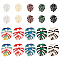 20Pcs 10 Style Alloy Enamel Pendants, Monstera Leaf, Light Gold, Mixed Color, 21~33.5x17~30x1~1.5mm, Hole: 1.6~5mm, 2pcs/style