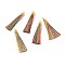 Nylon Tassel Big Pendants, with Iron Findings, Golden, Colorful, 86x9.5mm, Hole: 3x5mm
