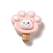 Opaque Resin Imitation Food Decoden Cabochons, Paw Print Ice Cream, Pink, 25.5x24x9.5mm