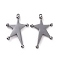 Rack Plating Alloy Pendants, Cadmium Free & Lead Free & Nickle Free, Star Charm, Gunmetal, 35.5x21x3mm, Hole: 1.4mm