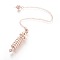Brass Coil Dowsing Pendulums, Spiral Pendulum, with Lobster Claw Clasps, Bullet, Rose Gold, 230x2.5x8mm