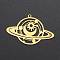 201 Stainless Steel Pendants, Laser Cut, Planet, Golden, 25.5x40x1mm, Hole: 1.4mm