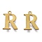 PVD Vacuum Plating  304 Stainless Steel Charms, Laser Cut, Alphabet, Antique Bronze, Letter.R, 12x9x0.8mm, Hole: 1mm