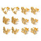 Light Gold Brass Micro Pave Cubic Zirconia Stud Earrings for Women, Butterfly, Mixed Shapes, 10~12x12~15.5mm
