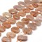 Natural Sunstone Beads Strands, Faceted, Rectangle, 15~20x20~26x6~8mm, Hole: 2mm, about 17~20pcs/strand, 14.9 inch(38cm)