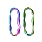 Ion Plating(IP) 304 Stainless Steel Linking Rings, Irregular Oval, Rainbow Color, 35x13x2mm, Inner Diameter: 30.5x7.5mm