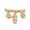 Rack Plating Brass Micro Pave Clear Cubic Zirconia Heart Connector Charms, Cadmium Free & Lead Free, Real 18K Gold Plated, Boy Pattern, 16x22x2mm, Hole: 1mm