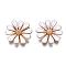 Alloy Cabochons, with Enamel, Flower, White, Light Gold, 18x18x4mm