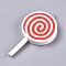 Handmade Polymer Clay Pendants, with Platinum Plated Iron Loops, Lollipop, Red, 47~48x25~28x6~9mm, Hole: 2mm