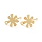 201 Stainless Steel Stud Earrings Findings, with 304 Stainless Steel Pin and Loop, Flower, Real 18K Gold Plated, 11.5x9mm, Hole: 1.2mm, Pin: 0.7mm