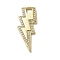 Brass Micro Pave Cubic Zirconia Pendants, Cadmium Free & Nickel Free & Lead Free, Real 18K Gold Plated, Lightning Bolt, 24.5x10x2mm, Hole: 2.5x2.4mm
