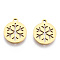 Ion Plating(IP) 304 Stainless Steel Charms, Flat Round with Snowflake, Real 18K Gold Plated, 14x12x1mm, Hole: 1.5mm