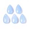 5Pcs Transparent Glass Beads, Top Drilled, Teardrop, Cornflower Blue, 14x8mm, Hole: 1mm