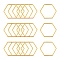 304 Stainless Steel Linking Ring, Hexagon, Golden, 20x22.5x0.8mm