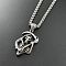Punk Skull Grim Reaper Scythe 304 Stainless Steel Pendant Necklaces Hip-hop Trendy Men's Jewelry, Steel Blue
