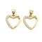 Brass Pave Clear Cubic Zirconia Pendants, Cadmium Free & Lead Free, Golden, Heart, 15x14x3mm, Hole: 5mm