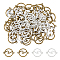 80Pcs 2 Styles Tibetan Style Alloy Connector Charms, Flat Round with Wave Links, Antique Bronze & Antique Silver, 20~26.5x16~20x1~1.5mm, Hole: 1.6mm, 40pcs/style