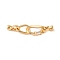 Brass Micro Pave Clear Cubic Zirconia Fold Over Clasps, Cadmium Free & Nickel Free & Lead Free, Real 18K Gold Plated, 47mm, Hole: 4mm