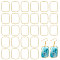100Pcs Alloy Open Back Bezel Pendants, For DIY UV Resin, Epoxy Resin, Pressed Flower Jewelry, Rectangle, Light Gold, 33x23.5x1.5mm, Hole: 1.2mm