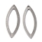 Non-Tarnish 201 Stainless Steel Pendants, Horse Eye, Stainless Steel Color, 36.5x14.5x0.9mm, Hole: 1.5mm