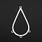 Tarnish Resistant 201 Stainless Steel Chandelier Components Links, 4 Loop Links, Laser Cut, Teardrop, Stainless Steel Color, 42x24.5x1mm, Hole: 1.6mm