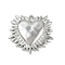 304 Stainless Steel Pendants, Heart Charm, Stainless Steel Color, 23x25x2.5mm, Hole: 1.6mm