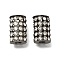 Rhinestone Brass Beads, Lead Free & Cadmium Free, Rack Plating, Column, Black, 23.5x15.5mm, Hole: 5.5mm