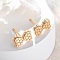 Brass Stud Earrings, Bowknot, Real 18K Gold Plated, 7x11.5mm