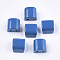Spray Painted Alloy Multi-Strand Links, For Tile Elastic Bracelets Making, Semicircle, Steel Blue, 8x8x6mm, Hole: 1.2mm