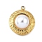 Plastic Pearl Pendants, with 304 Stainless Steel, Round, 20.5x17.5x7mm, Hole: 2mm