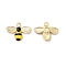Alloy Enamel Pendants, Cadmium Free & Nickel Free & Lead Free, Golden, Bee Charm, Gold, 17.5x22.5x4mm, Hole: 2mm