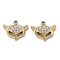 304 Stainless Steel Pendants, with Rhinestone, Ion Plating(IP), Fox, Real 18K Gold Plated, 11x12.5x3.5mm, Hole: 1.5mm