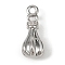 Brass Pave Clear Cubic Zirconia Pendants, Cadmium Free & Nickel Free & Lead Free, Teardrop Charms, Long-Lasting Plated, Platinum, 15.5x6.5mm, Hole: 1.5mm