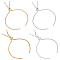 Adjustable 304 Stainless Steel Slider Bracelet/Bolo Bracelets Making, with Box Chains, Mixed Color, 10-1/8 inch(25.6cm), 9-1/8 inch(23.2cm), 4pcs/box