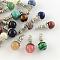 Natural & Synthetic Mixed Stone Pendants, with Alloy Findings, Antique Silver, Snowcone, 29.5x12.5mm, Hole: 2.5mm