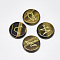 Natural Tiger Eye Cabochons, Flat Round with Pattern, 25x5.5mm, 4pcs/set