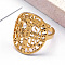 201 Stainless Steel Adjustable Finger Rings, Oval Shape with Word CssmlNdsmd, Golden, Inner Diameter: 18mm