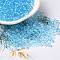 Transparent Colours Glass Seed Beads, Rondelle, Deep Sky Blue, 6/0, 4x3mm, Hole: 1.4mm, about 5700pcs/pound