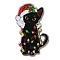 Christmas Theme Acrylic Pendants, Animal Style, Cat Shape, 46x26x2.5mm, Hole: 1.8mm