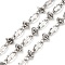 304 Stainless Steel knot with Oval Link Chains, Unwelded, Stainless Steel Color, 14x7.5x14mm